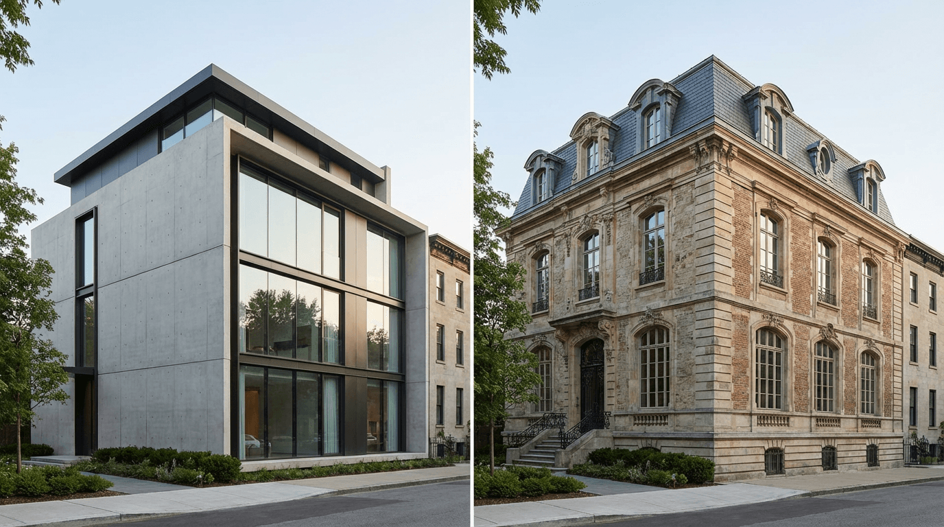 Moderne vs. traditionelle Fassade: Wie waehlen